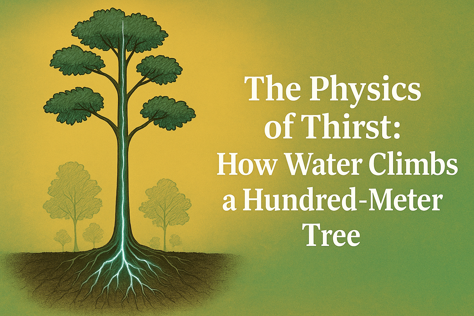 The Physics of Thirst: How Water Climbs a Hundred-Meter Tree