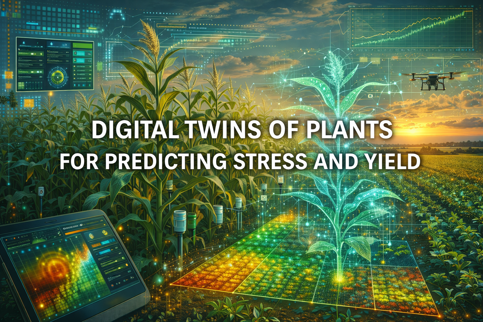 Digital Twins of Plants for Predicting Stress and Yield